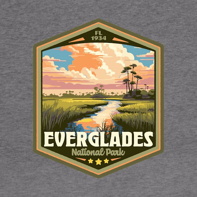 Everglades National Park Vintage WPA Style National Parks Art by GIANTSTEPDESIGN